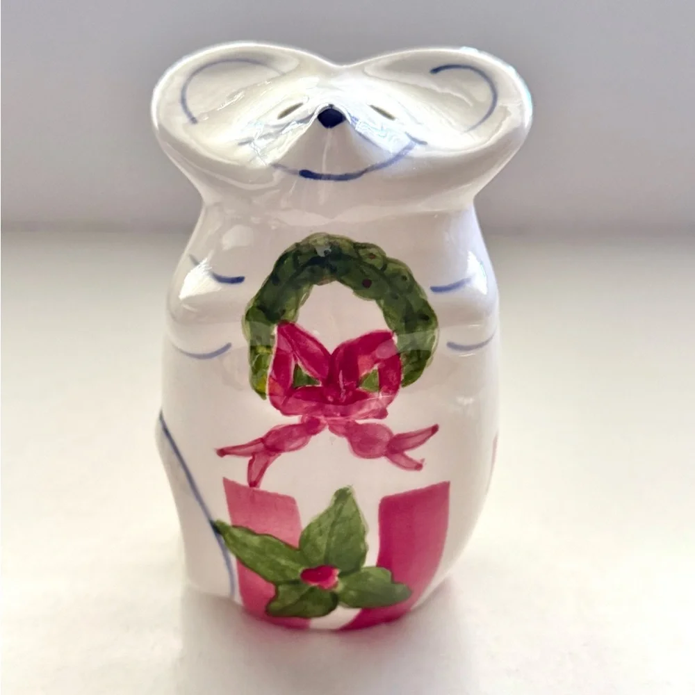 Vintage Ceramic Mouse Cheese Shaker,‎ Hand Painted Laurie Gates Design 1999